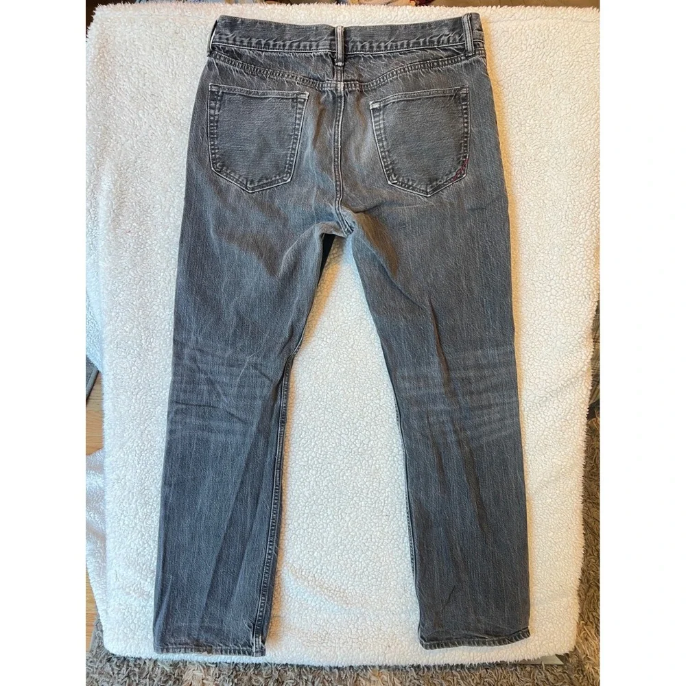 Banana Republic Vintage Straight Jeans Mens 34x32 Faded Black Distressed Denim
